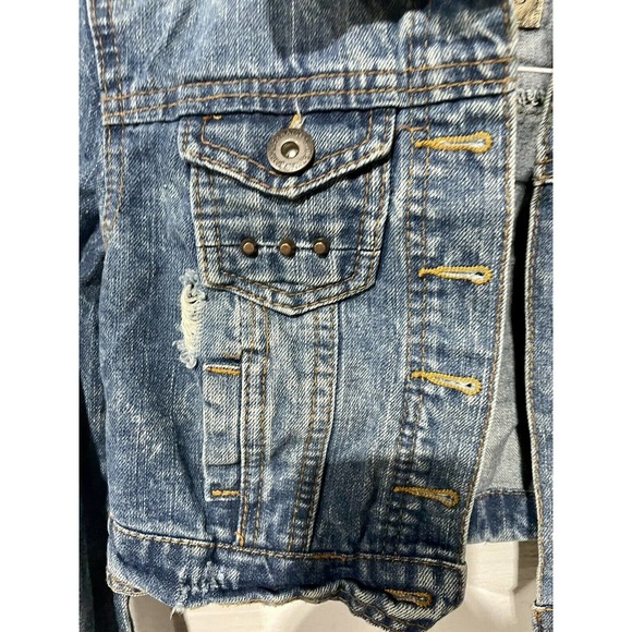 Highway Jeans Cropped Distressed Jacket Size S Denim ⭐ - Picture 3 of 8